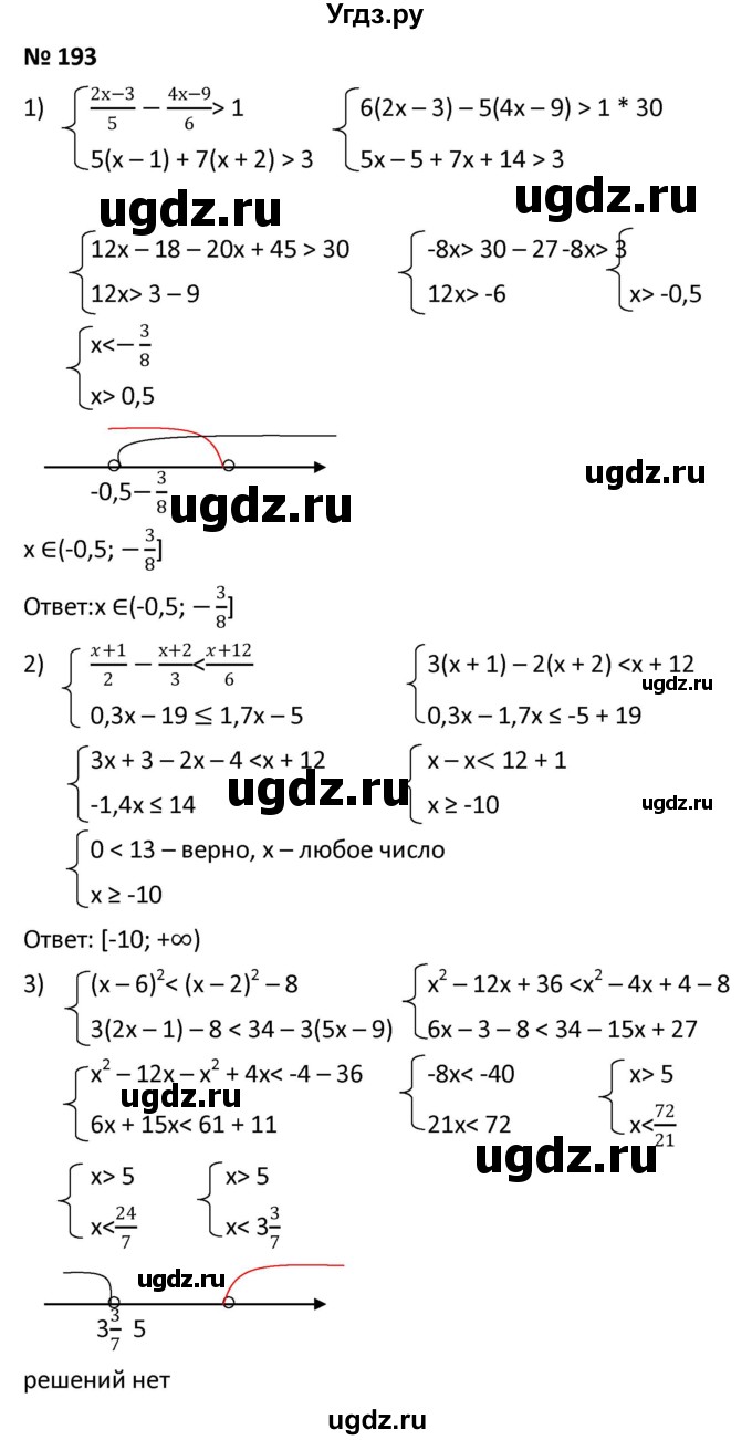 ГДЗ (Решебник к учебнику 2021) по алгебре 9 класс А.Г. Мерзляк / упражнение / 193