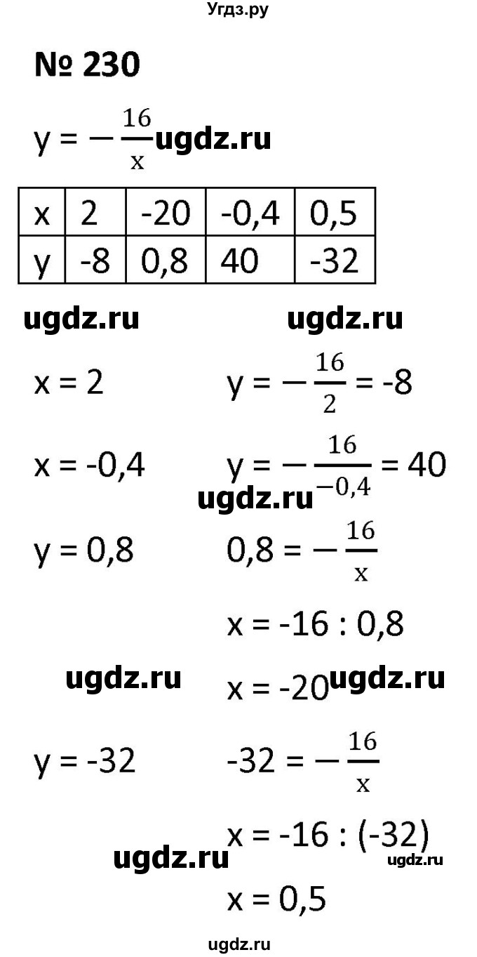 ГДЗ (Решебник к учебнику 2021) по алгебре 9 класс А.Г. Мерзляк / упражнение / 230