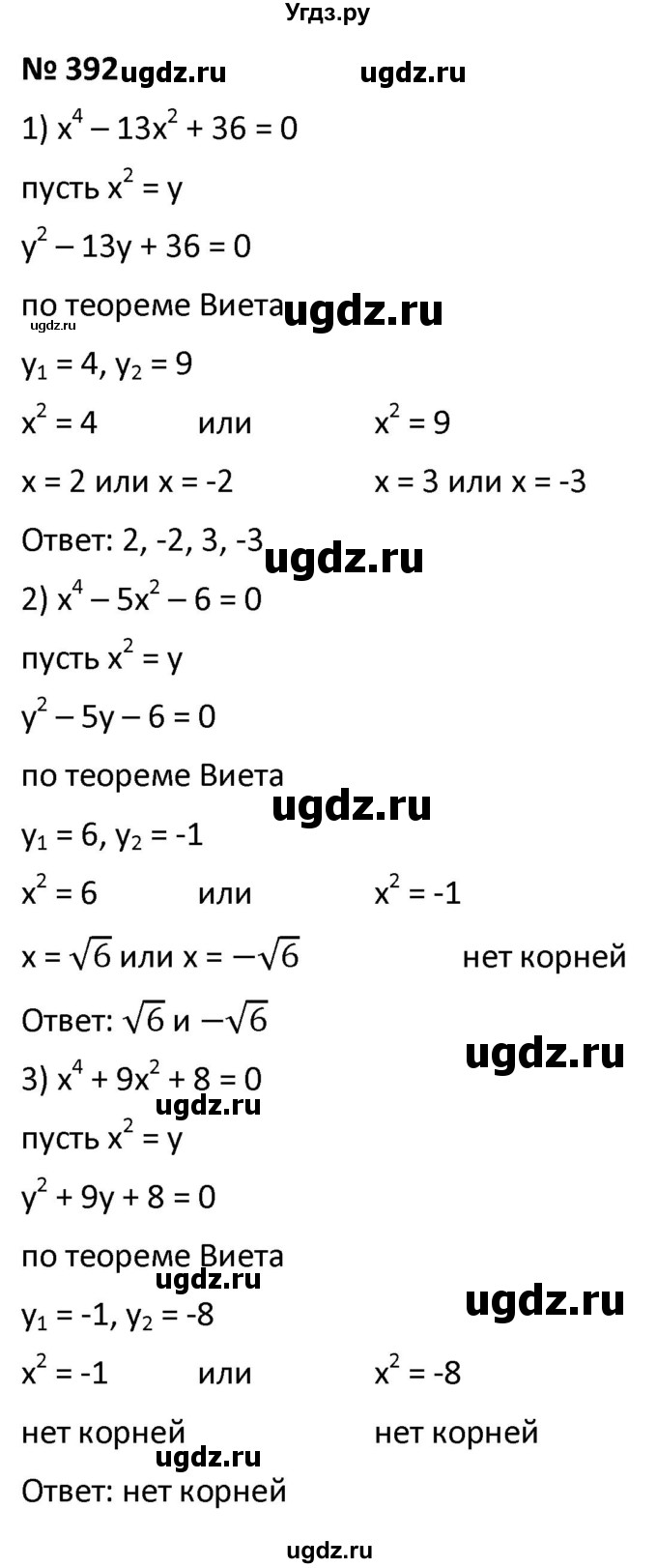 ГДЗ (Решебник к учебнику 2021) по алгебре 9 класс А.Г. Мерзляк / упражнение / 392