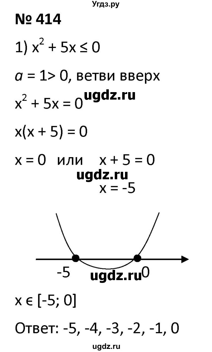 ГДЗ (Решебник к учебнику 2021) по алгебре 9 класс А.Г. Мерзляк / упражнение / 414