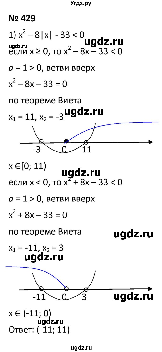 ГДЗ (Решебник к учебнику 2021) по алгебре 9 класс А.Г. Мерзляк / упражнение / 429