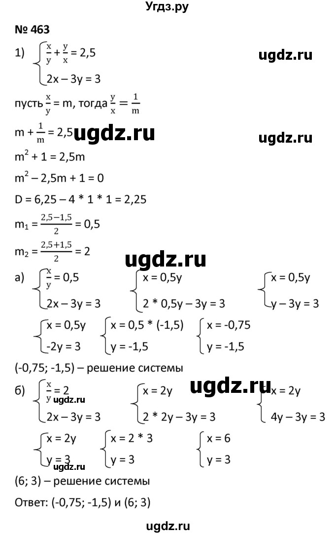 ГДЗ (Решебник к учебнику 2021) по алгебре 9 класс А.Г. Мерзляк / упражнение / 463