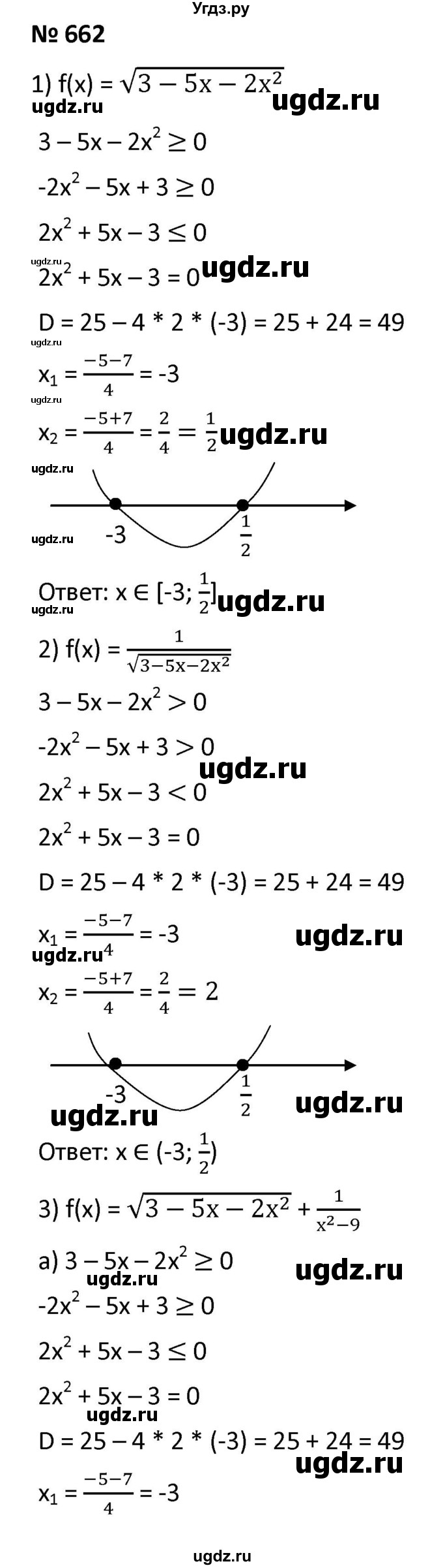 ГДЗ (Решебник к учебнику 2021) по алгебре 9 класс А.Г. Мерзляк / упражнение / 662