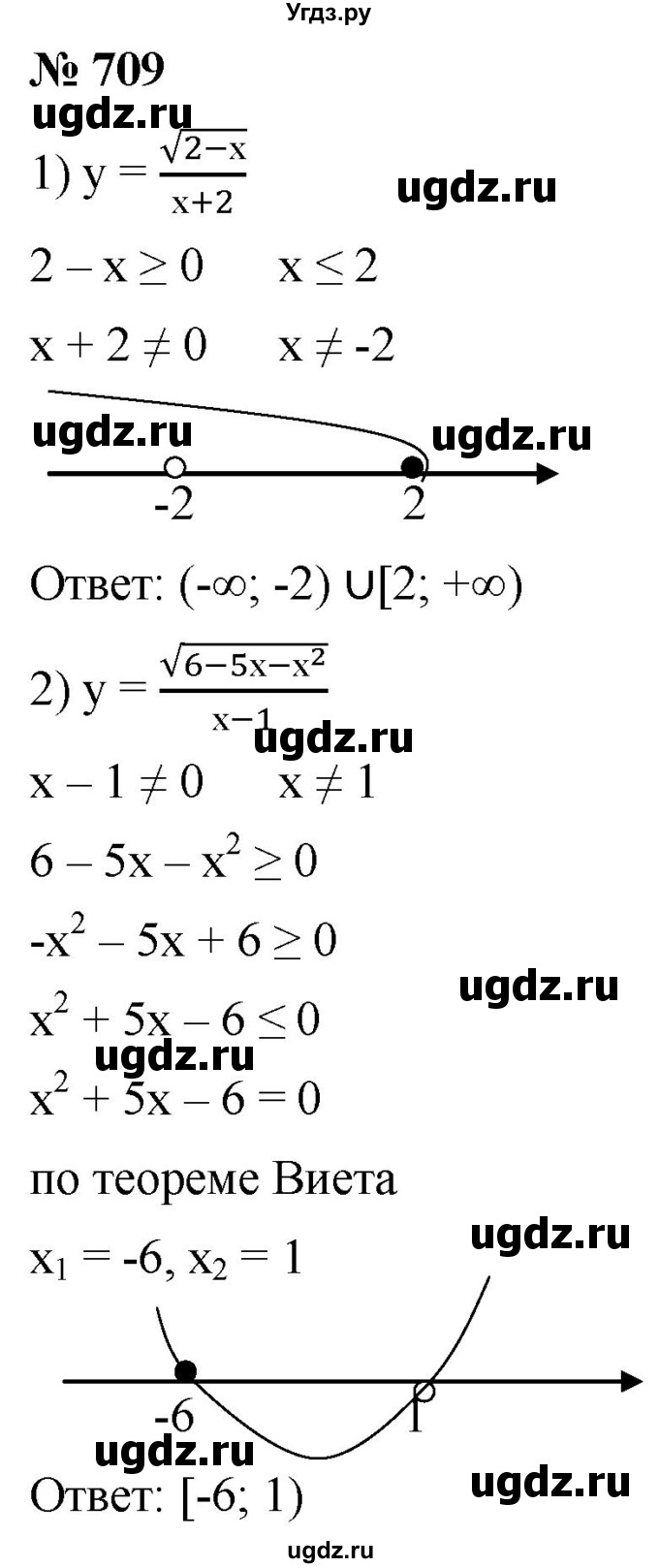 ГДЗ (Решебник к учебнику 2021) по алгебре 9 класс А.Г. Мерзляк / упражнение / 709
