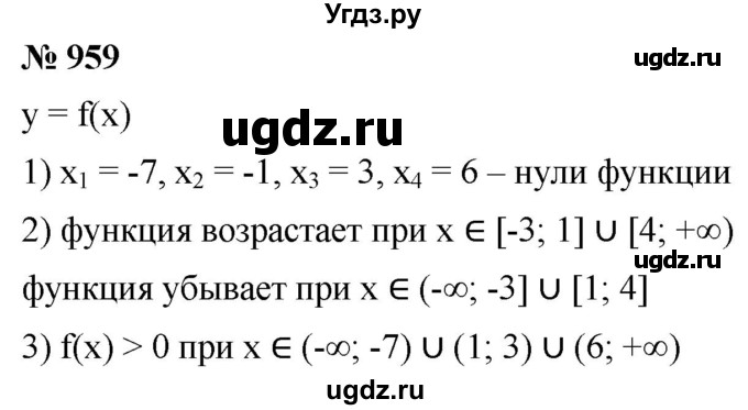 ГДЗ (Решебник к учебнику 2021) по алгебре 9 класс А.Г. Мерзляк / упражнение / 959