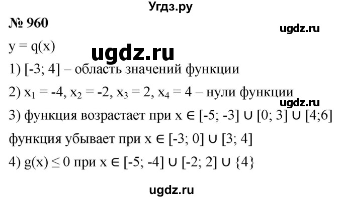 ГДЗ (Решебник к учебнику 2021) по алгебре 9 класс А.Г. Мерзляк / упражнение / 960