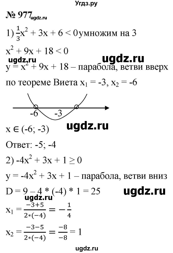 ГДЗ (Решебник к учебнику 2021) по алгебре 9 класс А.Г. Мерзляк / упражнение / 977
