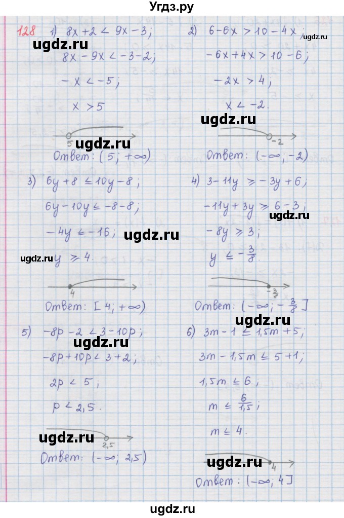 ГДЗ (Решебник к учебнику 2016) по алгебре 9 класс А.Г. Мерзляк / упражнение / 128