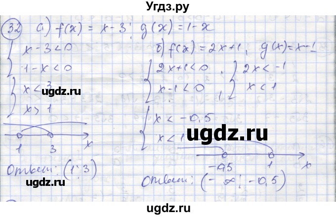 ГДЗ (Решебник №1) по алгебре 9 класс (рабочая тетрадь) Минаева С.С. / упражнение номер / 32