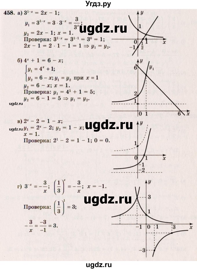 ГДЗ (Решебник №3) по алгебре 10 класс А.Н. Колмогоров / номер / 458