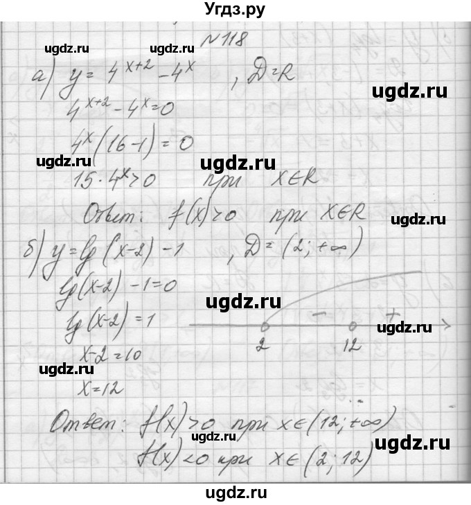 ГДЗ (Решебник №1) по алгебре 10 класс А.Н. Колмогоров / повторение номер / 118
