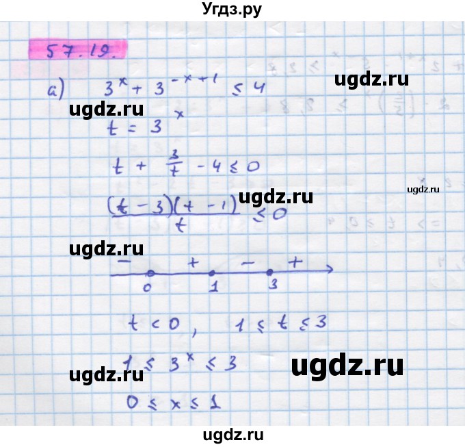 ГДЗ (Решебник №1 к задачнику) по алгебре 10 класс (Учебник, Задачник) А.Г. Мордкович / §57 / 19