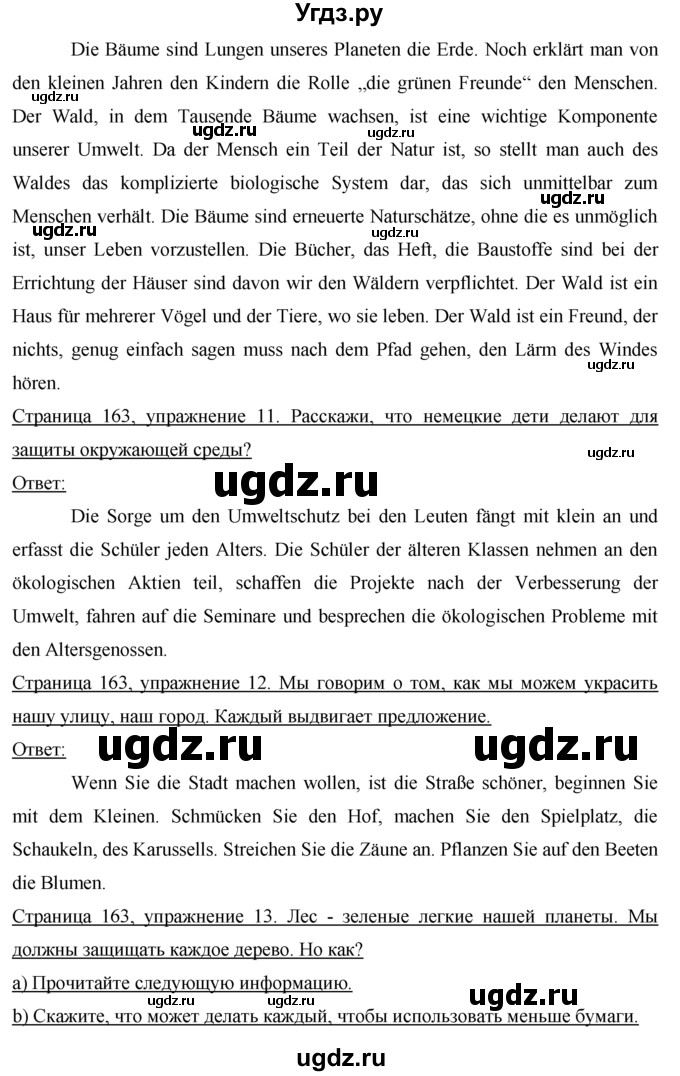 ГДЗ (Решебник) по немецкому языку 7 класс И.Л. Бим / страница-№ / 163(продолжение 2)