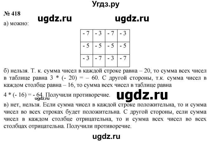 ГДЗ (Решебник №1) по математике 6 класс Никольский С.М. / задание номер / 418