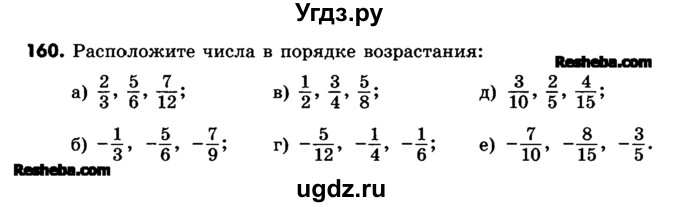 ГДЗ (Учебник) по математике 6 класс Зубарева И.И. / номер / 160