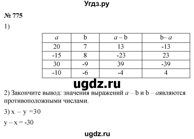 ГДЗ (Решебник к учебнику 2020) по математике 6 класс Г.В. Дорофеев / номер / 775