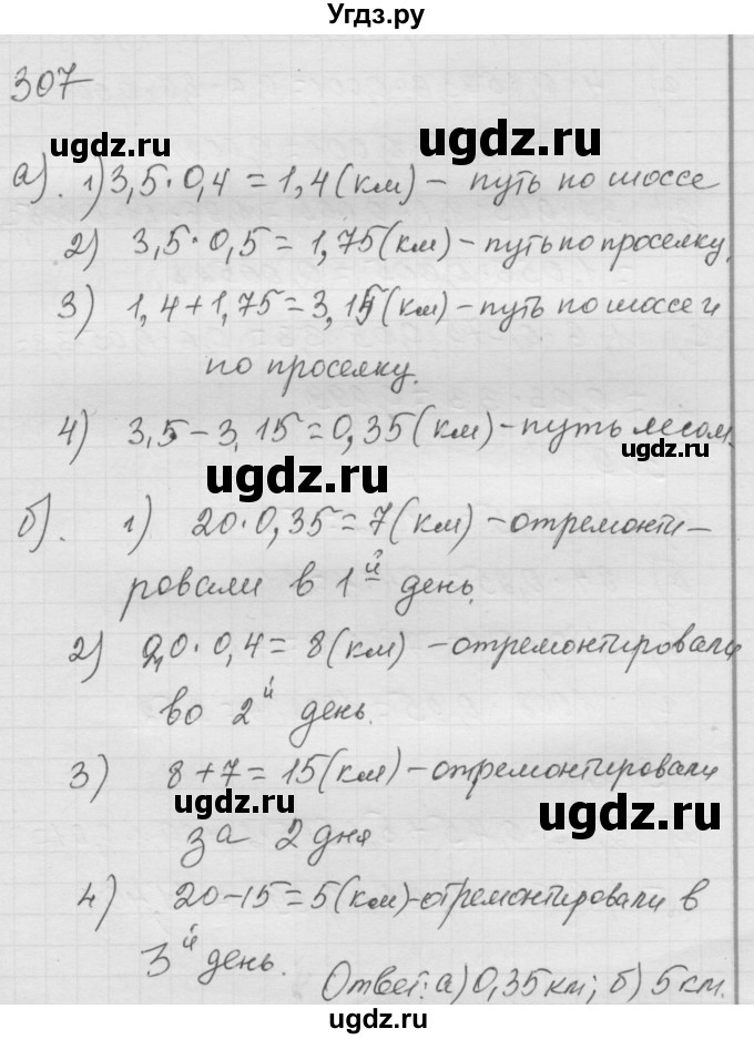 ГДЗ (Решебник к учебнику 2010) по математике 6 класс Г.В. Дорофеев / номер / 307