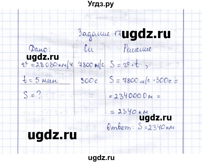ГДЗ (Решебник к учебнику 2015) по физике 7 класс С.В. Громов / задача / 17