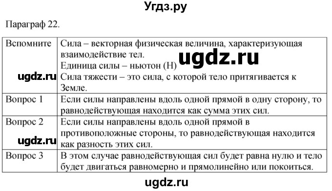 ГДЗ (Решебник к учебнику 2021) по физике 7 класс С.В. Громов / параграф / 22