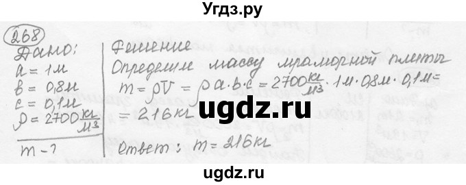 ГДЗ (решебник) по физике 7 класс (сборник задач) Лукашик В.И. / номер номер / 268