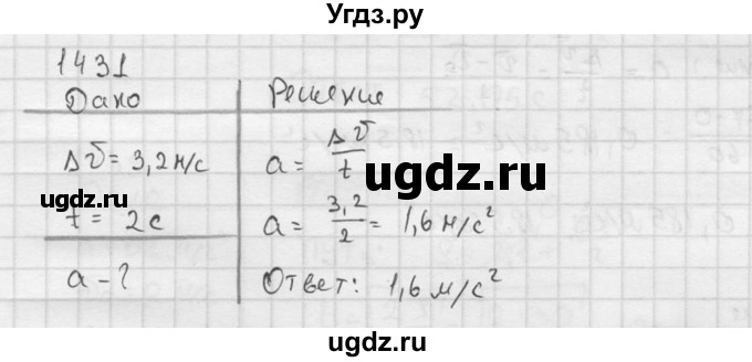 ГДЗ (Решебник) по физике 7 класс (Сборник задач) А.В. Перышкин / номер / 1431