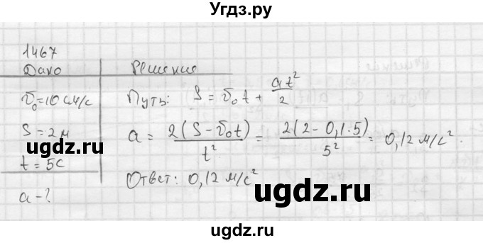 ГДЗ (Решебник) по физике 7 класс (Сборник задач) А.В. Перышкин / номер / 1467