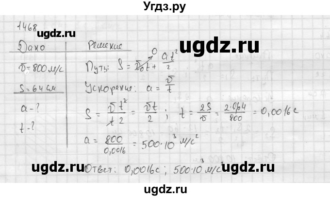 ГДЗ (Решебник) по физике 7 класс (Сборник задач) А.В. Перышкин / номер / 1468