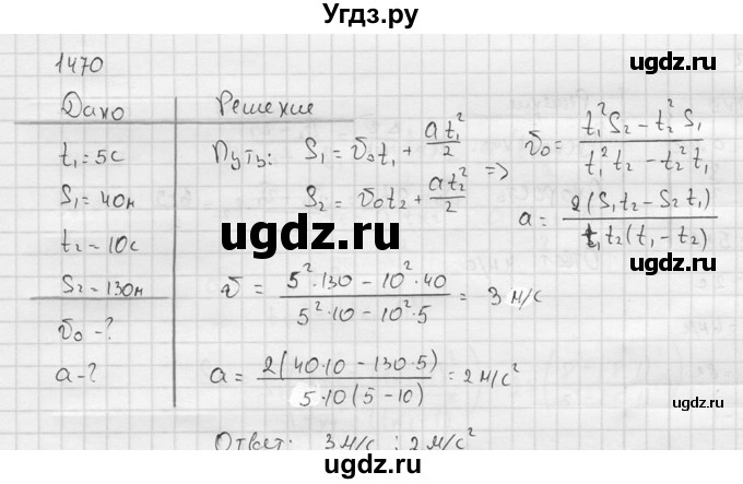 ГДЗ (Решебник) по физике 7 класс (Сборник задач) А.В. Перышкин / номер / 1470