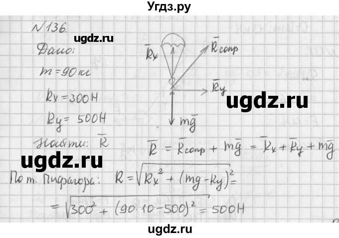 ГДЗ (Решебник №1) по физике 10 класс (задачник) А.П. Рымкевич / номер / 136