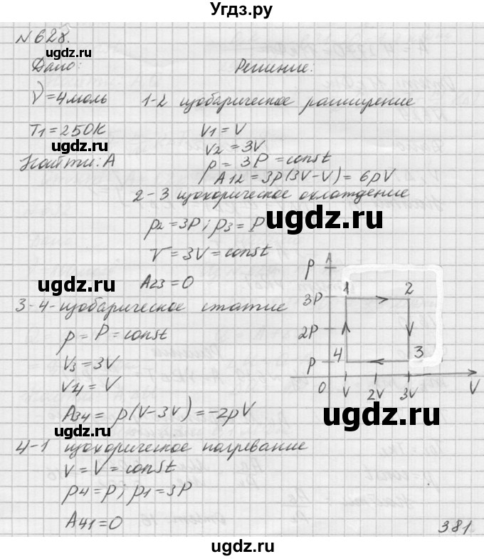 ГДЗ (Решебник №1) по физике 10 класс (задачник) А.П. Рымкевич / номер / 628