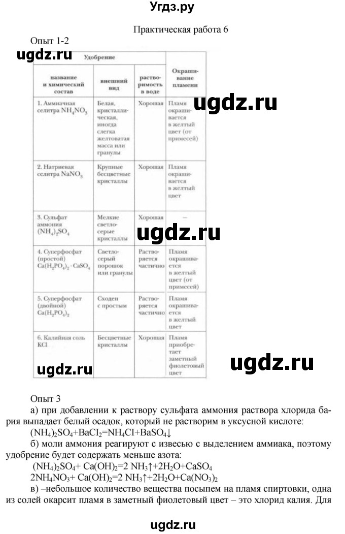 ГДЗ (Решебник № 1) по химии 9 класс Кузнецова Н.Е. / практическая работа / 6