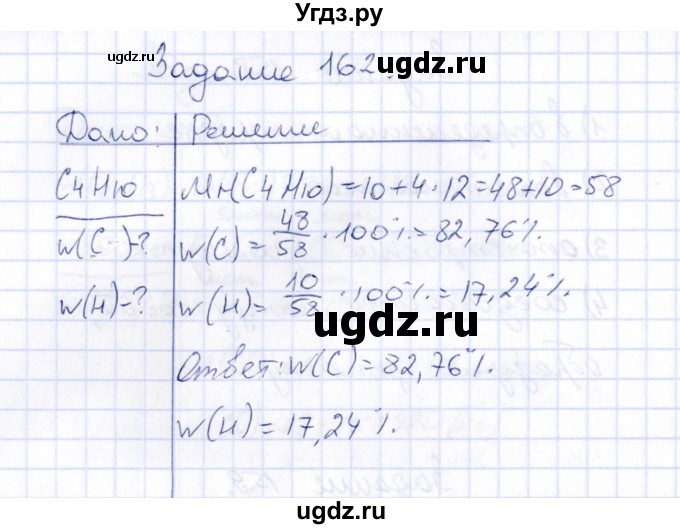 ГДЗ (Решебник) по химии 9 класс (рабочая тетрадь) Н.И. Габрусева / упражнение / 162