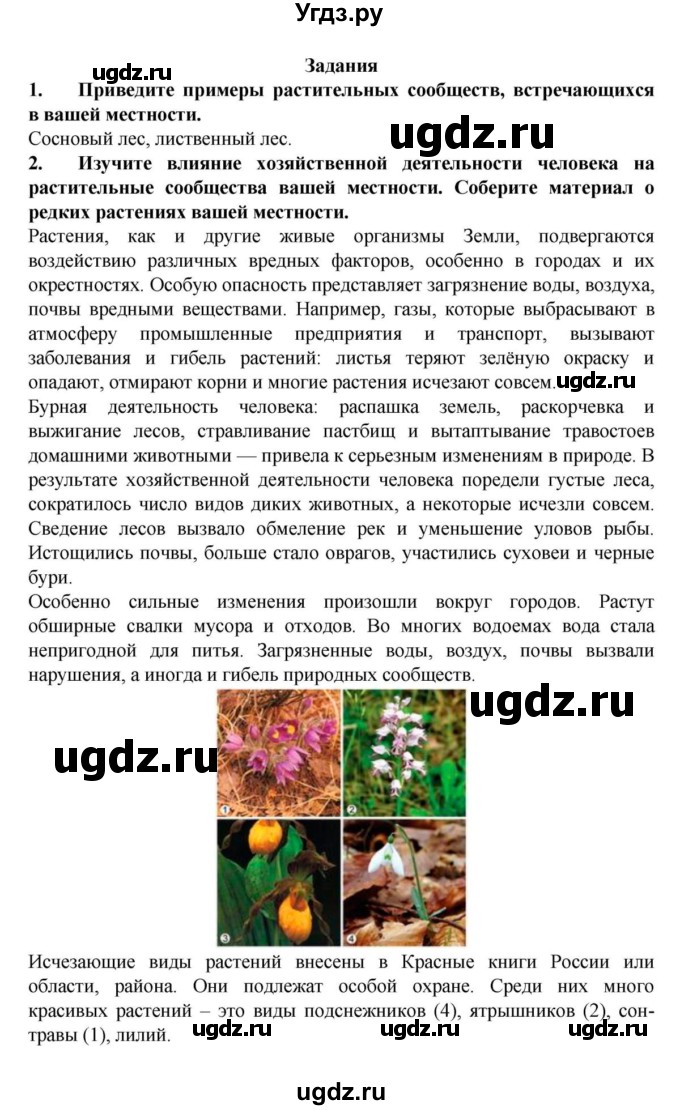 ГДЗ (решебник) по биологии 6 класс Пасечник В. В. / § 31. Растительные сообщества / Задания