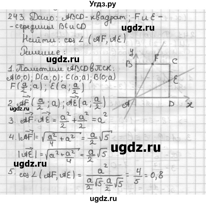 ГДЗ (Решебник) по геометрии 9 класс (дидактические материалы) Мерзляк А.Г. / вариант 3 / 243
