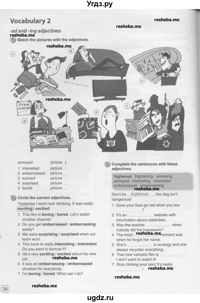 ГДЗ (Учебник) по английскому языку 8 класс (рабочая тетрадь) Комарова Ю.А. / страница номер / 38