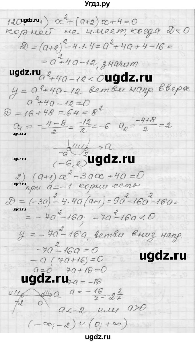 ГДЗ (Решебник) по алгебре 9 класс (дидактические материалы) Мерзляк А.Г. / вариант 1 / 120