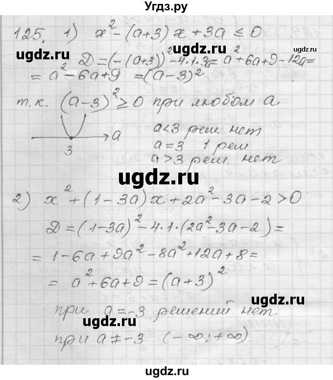 ГДЗ (Решебник) по алгебре 9 класс (дидактические материалы) Мерзляк А.Г. / вариант 1 / 125