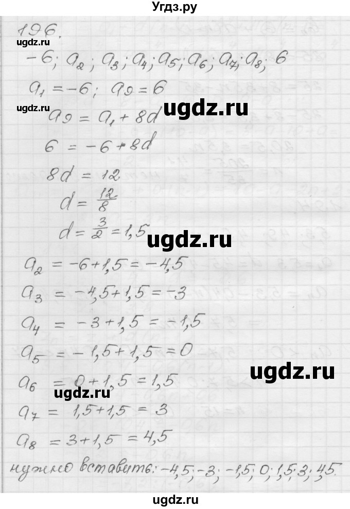 ГДЗ (Решебник) по алгебре 9 класс (дидактические материалы) Мерзляк А.Г. / вариант 1 / 196