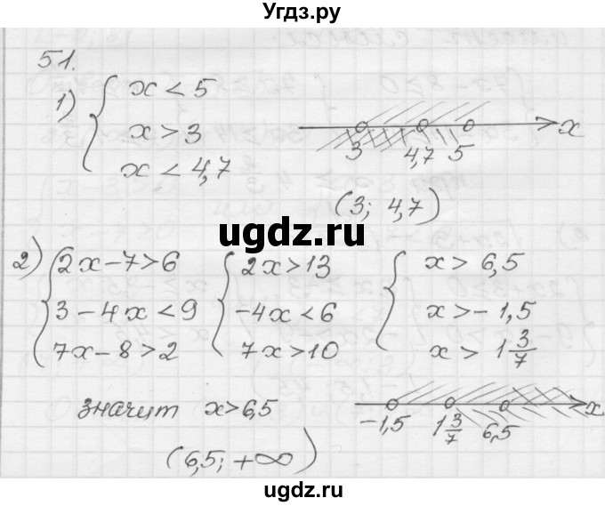 ГДЗ (Решебник) по алгебре 9 класс (дидактические материалы) Мерзляк А.Г. / вариант 1 / 51