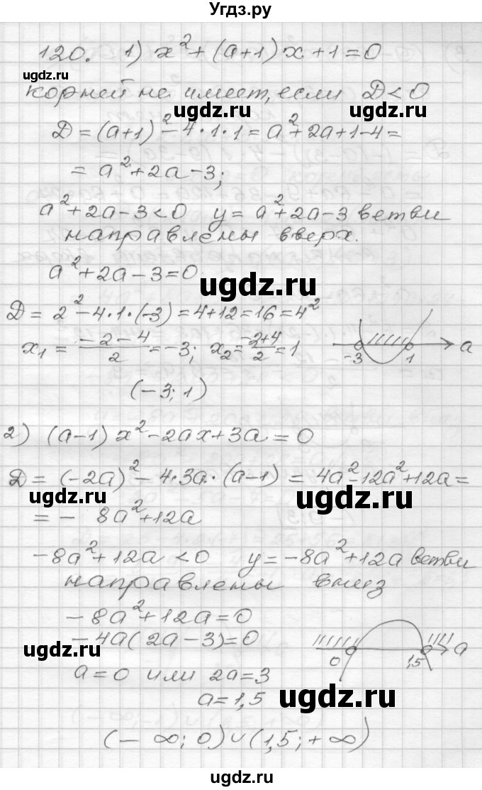 ГДЗ (Решебник) по алгебре 9 класс (дидактические материалы) Мерзляк А.Г. / вариант 2 / 120
