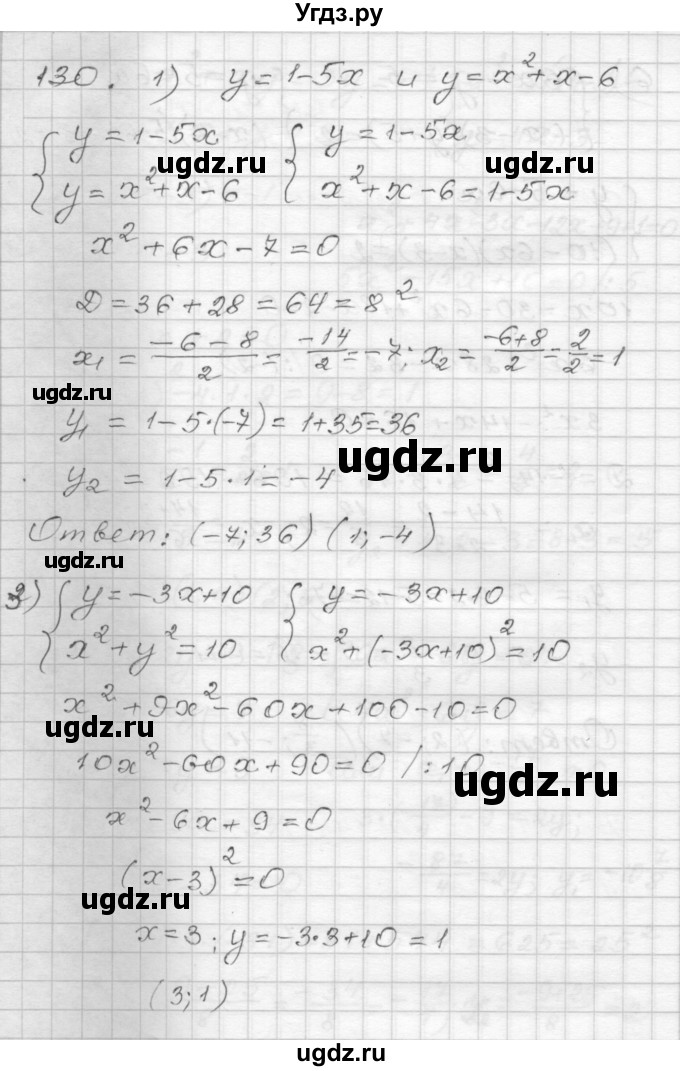 ГДЗ (Решебник) по алгебре 9 класс (дидактические материалы) Мерзляк А.Г. / вариант 2 / 130