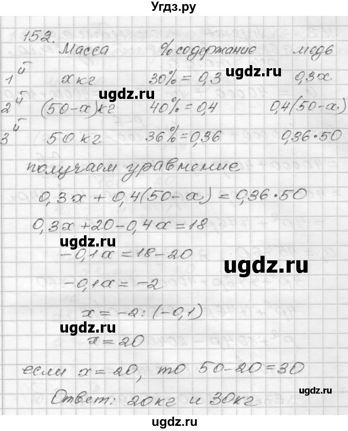 ГДЗ (Решебник) по алгебре 9 класс (дидактические материалы) Мерзляк А.Г. / вариант 2 / 152