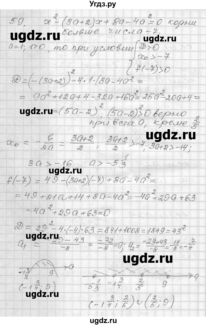 ГДЗ (Решебник) по алгебре 9 класс (дидактические материалы) Мерзляк А.Г. / вариант 2 / 59