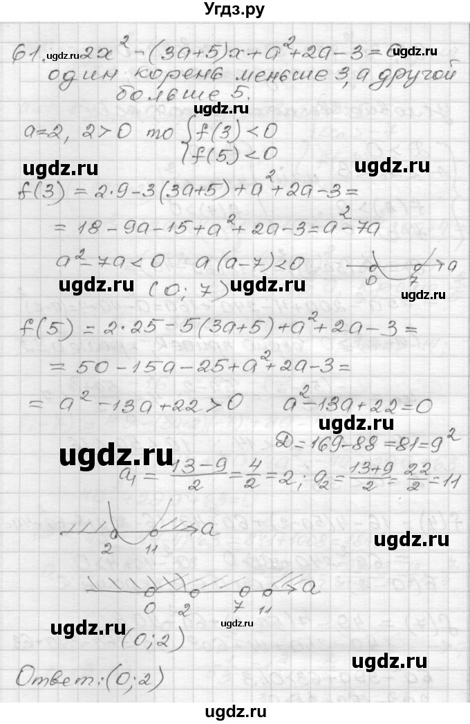 ГДЗ (Решебник) по алгебре 9 класс (дидактические материалы) Мерзляк А.Г. / вариант 2 / 61