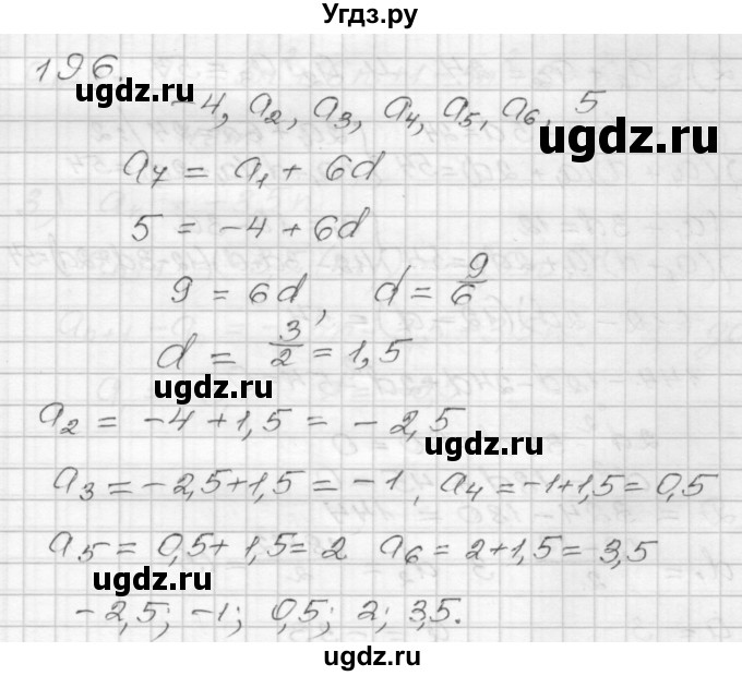 ГДЗ (Решебник) по алгебре 9 класс (дидактические материалы) Мерзляк А.Г. / вариант 3 / 196