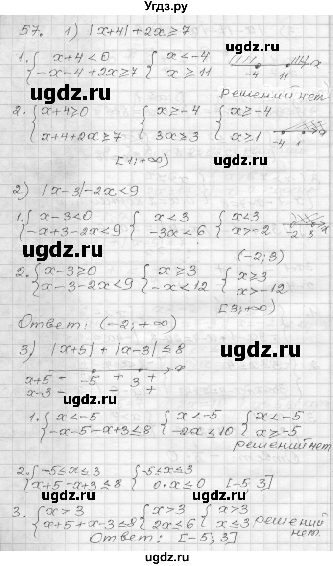 ГДЗ (Решебник) по алгебре 9 класс (дидактические материалы) Мерзляк А.Г. / вариант 3 / 57