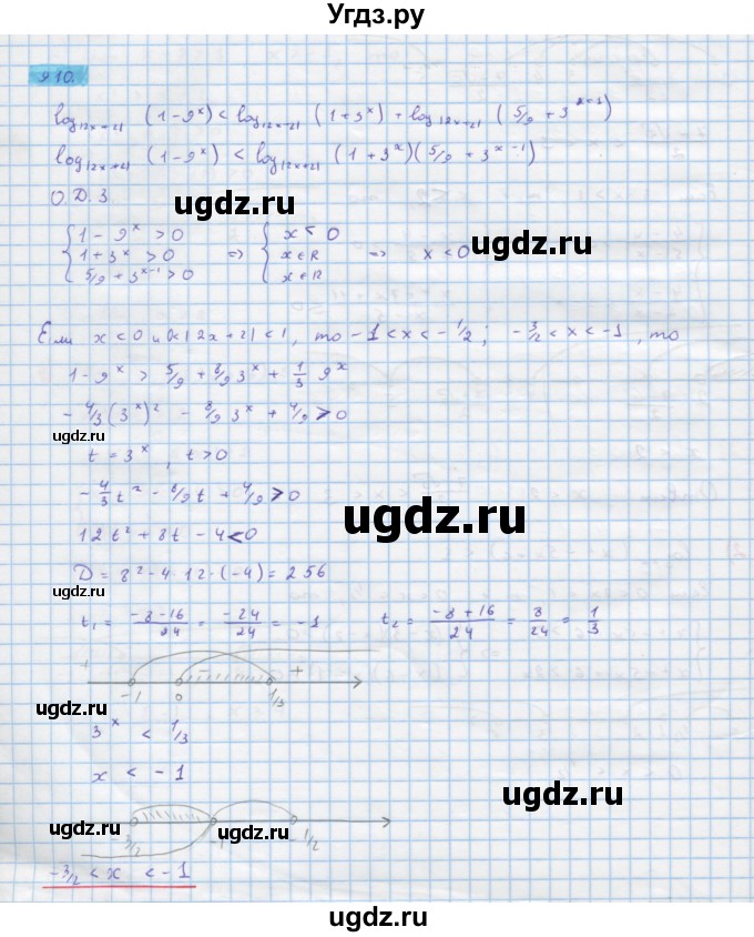 ГДЗ (Решебник) по алгебре 10 класс Колягин Ю.М. / упражнение-№ / 910