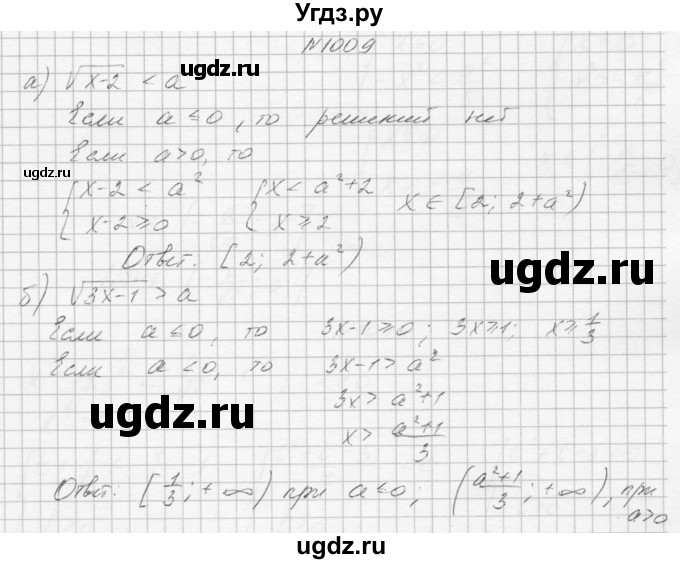 ГДЗ (Решебник к учебнику 2015) по алгебре 9 класс Макарычев Ю.Н. / упражнение / 1009