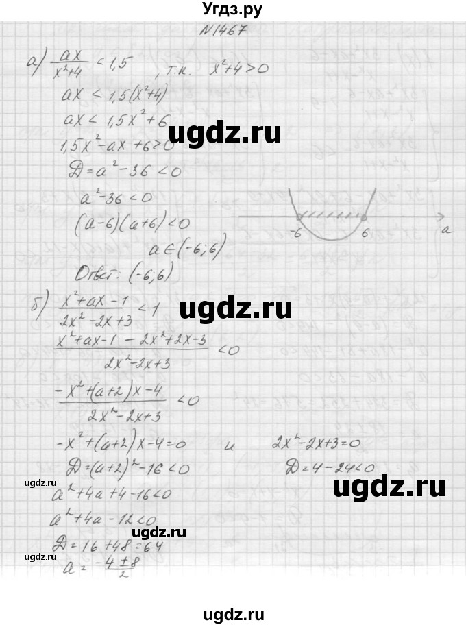 ГДЗ (Решебник к учебнику 2015) по алгебре 9 класс Макарычев Ю.Н. / упражнение / 1467