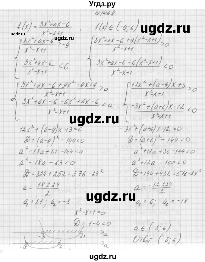 ГДЗ (Решебник к учебнику 2015) по алгебре 9 класс Макарычев Ю.Н. / упражнение / 1468